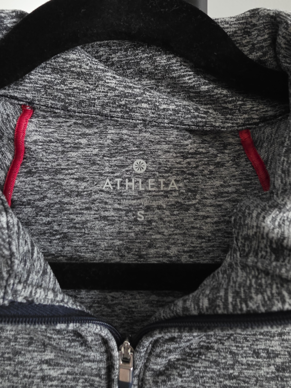 Athleta Running Wild Half Zip Pullover Gray Blue Red S - Picture 4 of 7